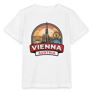 Wiener, Österreich Reiseabzeichen St. Stephansgeschenk - Stanley/Stella Kinder T-Shirt MINI CREATOR  - Weiß - Vorne - Maike (125cm)