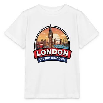 London UK Reiseabzeichen Big Ben Tower Bridge Geschenk - Stanley/Stella Kinder T-Shirt MINI CREATOR  - Weiß - Vorne - Maike (125cm)