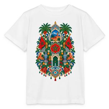 Marokko | Mosaik, Palmen & Medina - Stanley/Stella Kinder T-Shirt MINI CREATOR  - Weiß - Vorne - Maike (125cm)