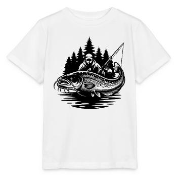 Fischer und Welse im Wald - Stanley/Stella Kinder T-Shirt MINI CREATOR  - Weiß - Vorne - Maike (125cm)