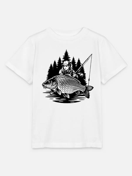 Fischerin und ihr Karpfen - Stanley/Stella Kinder T-Shirt MINI CREATOR - Weiß