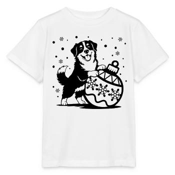 Süßer Berner Sennenhund mit Weihnachtskugel - Stanley/Stella Kinder T-Shirt MINI CREATOR  - Weiß - Vorne - Maike (125cm)
