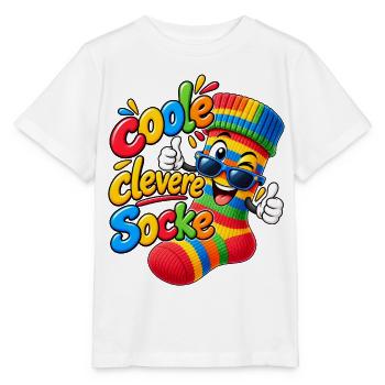 Coole Clevere Socke - Stanley/Stella Kinder T-Shirt MINI CREATOR  - Weiß - Vorne - Maike (125cm)