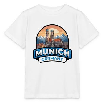 München Deutschland Reiseabzeichen Frauenkirche Alps Geschenk - Stanley/Stella Kinder T-Shirt MINI CREATOR  - Weiß - Vorne - Maike (125cm)