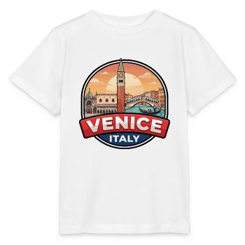 Venedig Italien Reiseabzeichen Rialto Gondel Geschenk - Stanley/Stella Kinder T-Shirt MINI CREATOR  - Weiß - Vorne - Maike (125cm)