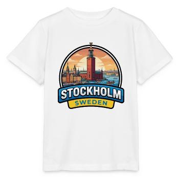 Stockholm, Schweden Reiseabzeichen Gamla Stan Geschenk - Stanley/Stella Kinder T-Shirt MINI CREATOR  - Weiß - Vorne - Maike (125cm)