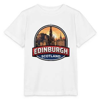 Edinburgh Scotland Reiseabzeichen Castle Royal Mile - Stanley/Stella Kinder T-Shirt MINI CREATOR  - Weiß - Vorne - Maike (125cm)