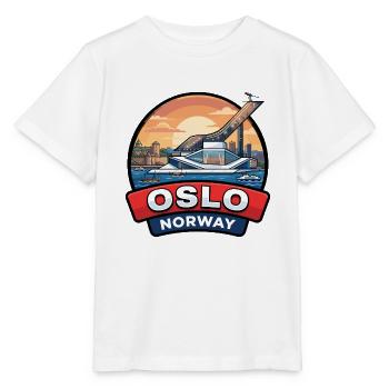 Oslo Norwegen Reiseabzeichen Opernhaus Fjord Geschenk - Stanley/Stella Kinder T-Shirt MINI CREATOR  - Weiß - Vorne - Maike (125cm)