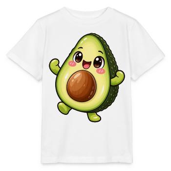 Avocado Kawaii Style – Süßes Fruchtmotiv - Stanley/Stella Kinder T-Shirt MINI CREATOR  - Weiß - Vorne - Maike (125cm)