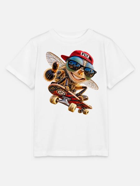 "Fly with me" - Stanley/Stella Kinder T-Shirt MINI CREATOR  - Weiß