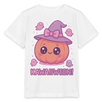 Kawaiiween Kürbishexe - Stanley/Stella Kinder T-Shirt MINI CREATOR  - Weiß - Vorne - Maike (125cm)
