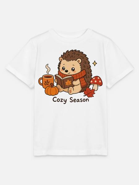 Cozy Season Igel Herbst Gemütlich Lesen Niedlich - Stanley/Stella Kinder T-Shirt MINI CREATOR - Weiß