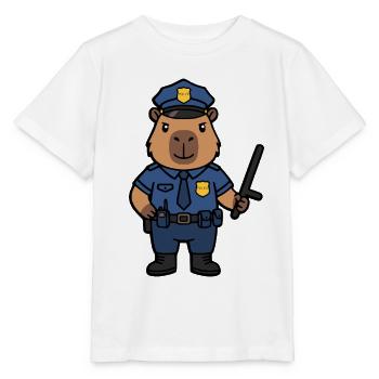 Süßer Capybara-Polizist Ästhetischer Niedlicher Nagetier - Stanley/Stella Kinder T-Shirt MINI CREATOR  - Weiß - Vorne - Maike (125cm)