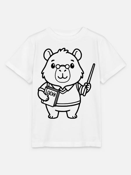Niedliche Capybara-Lehrer-Gliederung - Stanley/Stella Kinder T-Shirt MINI CREATOR - Weiß