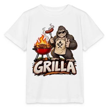 Grillen Grill-Gorilla Grilla Grillparty Sommer - Stanley/Stella Kinder T-Shirt MINI CREATOR  - Weiß - Vorne - Maike (125cm)