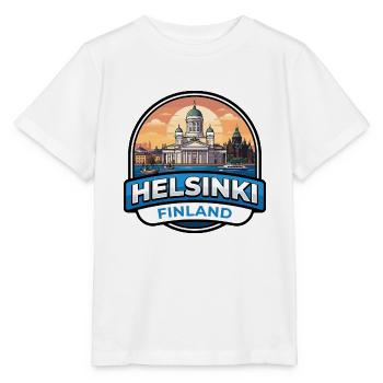 Helsinki Finnland Reiseabzeichen Kathedrale Geschenk - Stanley/Stella Kinder T-Shirt MINI CREATOR  - Weiß - Vorne - Maike (125cm)