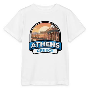 Athen Griechenland Reiseabzeichen Akropolis Parthenon - Stanley/Stella Kinder T-Shirt MINI CREATOR  - Weiß - Vorne - Maike (125cm)