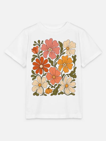 Retro Blumenmuster - Stanley/Stella Kinder T-Shirt MINI CREATOR - Weiß