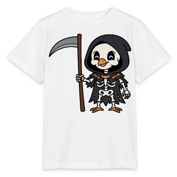 Niedliches Hühnerskelett Sensenmann Gruseliger Hahn - Stanley/Stella Kinder T-Shirt MINI CREATOR  - Weiß - Vorne - Maike (125cm)