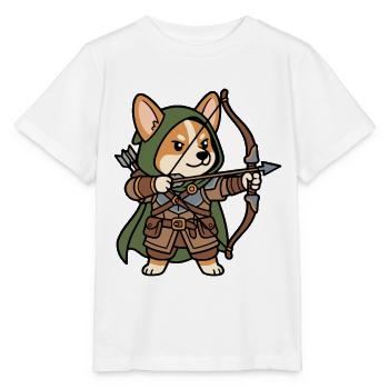 Niedlicher Corgi-Bogenschütze-RPG Fantasy-Gamer-Hund - Stanley/Stella Kinder T-Shirt MINI CREATOR  - Weiß - Vorne - Maike (125cm)