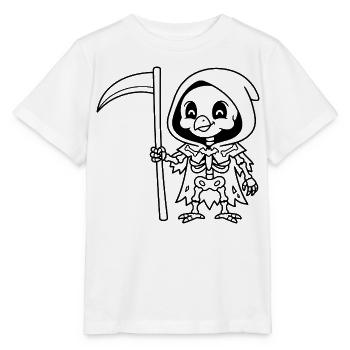Niedliches Skelett-Huhn-Sensenmann-Grim-Reaper-Gruselbild - Stanley/Stella Kinder T-Shirt MINI CREATOR  - Weiß - Vorne - Maike (125cm)