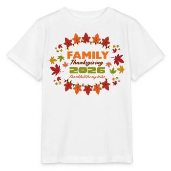 Familien-Thanksgiving 2026 Leaf Burst - Stanley/Stella Kinder T-Shirt MINI CREATOR  - Weiß - Vorne - Maike (125cm)