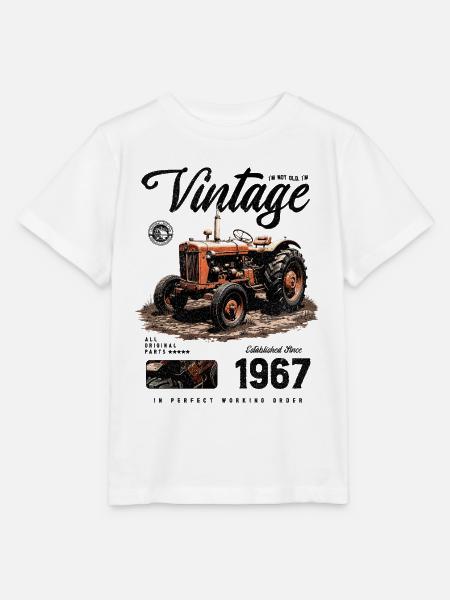 Oldtimer Traktor Bauer Geburtstag Jahrgang 1967 - Stanley/Stella Kinder T-Shirt MINI CREATOR - Weiß