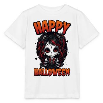 Happy Halloween Gothic Doll Kawaii Skull Girl - Stanley/Stella Kinder T-Shirt MINI CREATOR  - Weiß - Vorne - Maike (125cm)