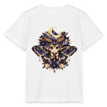 Mondblauer Nachtfalter mit Juwelen - Stanley/Stella Kinder T-Shirt MINI CREATOR  - Weiß - Vorne - Maike (125cm)