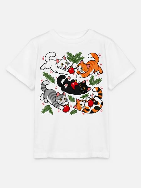 Weihnachtskatzen-Chaos - Stanley/Stella Kinder T-Shirt MINI CREATOR - Weiß