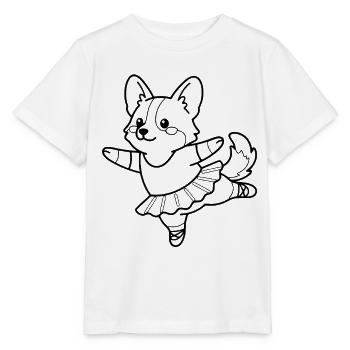 Süßes Corgi-Ballerina-Tanzen Süßes Hundeliebhaber-Geschenk - Stanley/Stella Kinder T-Shirt MINI CREATOR  - Weiß - Vorne - Maike (125cm)