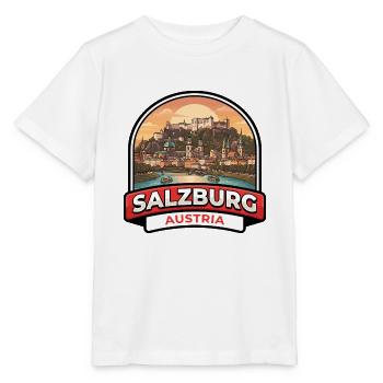 Salzburger Österreich Reiseabzeichen Festungsalpen Geschenk - Stanley/Stella Kinder T-Shirt MINI CREATOR  - Weiß - Vorne - Maike (125cm)