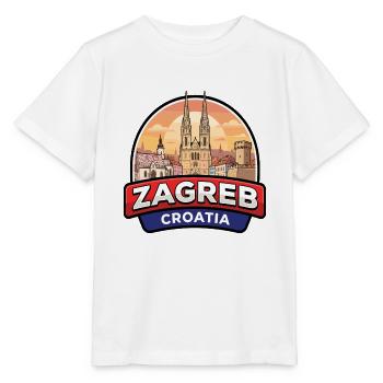 Zagreb Kroatien Reiseabzeichen St. Marks-Kirche Geschenk - Stanley/Stella Kinder T-Shirt MINI CREATOR  - Weiß - Vorne - Maike (125cm)