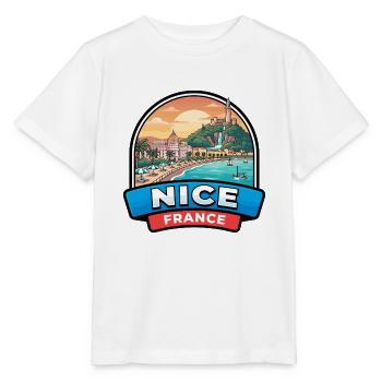 Schönes Frankreich-Reiseabzeichen Französische Riviera-Strandgeschenk - Stanley/Stella Kinder T-Shirt MINI CREATOR  - Weiß - Vorne - Maike (125cm)