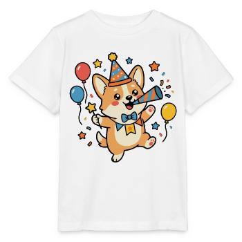 Süßes Corgi-Geburtstags-Hundeliebhaber-Geburtstagsparty-Outfit - Stanley/Stella Kinder T-Shirt MINI CREATOR  - Weiß - Vorne - Maike (125cm)