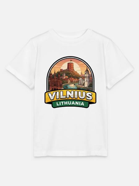 Vilnius Litauen Reiseabzeichen Gediminas Turm - Stanley/Stella Kinder T-Shirt MINI CREATOR - Weiß