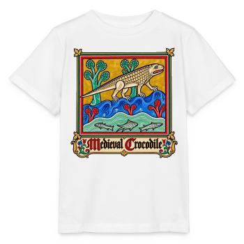 Mittelalterliches Krokodil - Stanley/Stella Kinder T-Shirt MINI CREATOR  - Weiß - Vorne - Maike (125cm)