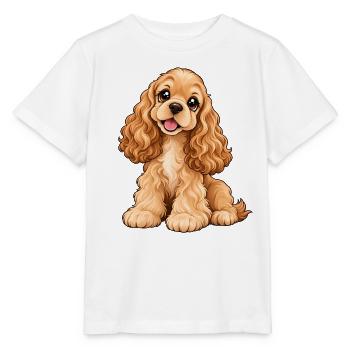 American Cocker Spaniel Kawaii Style – Süßer Hund - Stanley/Stella Kinder T-Shirt MINI CREATOR  - Weiß - Vorne - Maike (125cm)