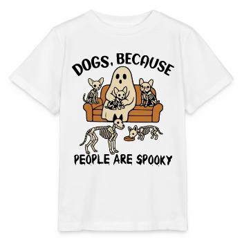 Hunde, weil Menschen unheimlich sind, lustiges Halloween - Stanley/Stella Kinder T-Shirt MINI CREATOR  - Weiß - Vorne - Maike (125cm)