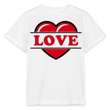 Herz / Herzchen / Love / Liebe (Red 2C) - Stanley/Stella Kinder T-Shirt MINI CREATOR  - Weiß - Vorne - Maike (125cm)