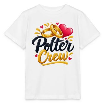 Polter Crew , Polterabend Shirt - Stanley/Stella Kinder T-Shirt MINI CREATOR  - Weiß - Vorne - Maike (125cm)