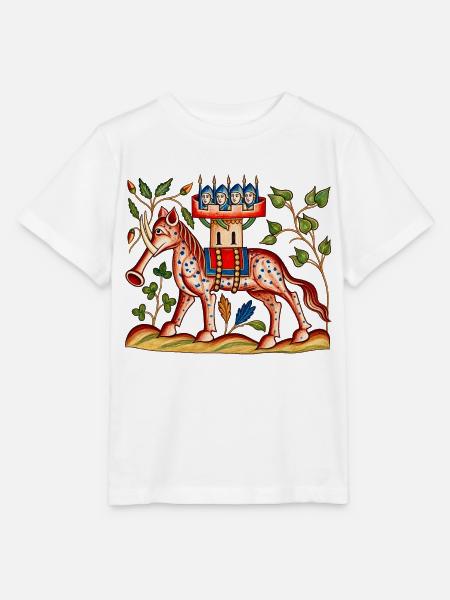 Mittelalterlicher "Elephas"-Kriegselefant - Stanley/Stella Kinder T-Shirt MINI CREATOR  - Weiß