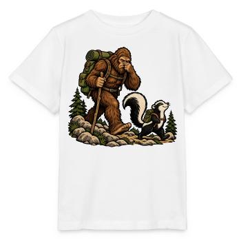 Bigfoot & Stinktier beim Wandern – Outdoor - Stanley/Stella Kinder T-Shirt MINI CREATOR  - Weiß - Vorne - Maike (125cm)