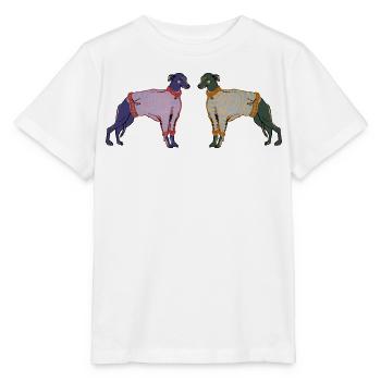 WHIPPETS IN STREIFEN - Stanley/Stella Kinder T-Shirt MINI CREATOR  - Weiß - Vorne - Maike (125cm)