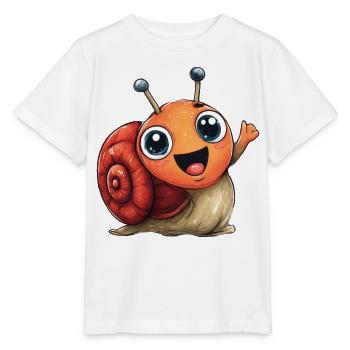 Fröhliche Orangenschnecke - Stanley/Stella Kinder T-Shirt MINI CREATOR  - Weiß - Vorne - Maike (125cm)