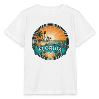 Florida Sunshine Coast Vintage-Reisegeschenk - Stanley/Stella Kinder T-Shirt MINI CREATOR  - Weiß - Vorne - Maike (125cm)