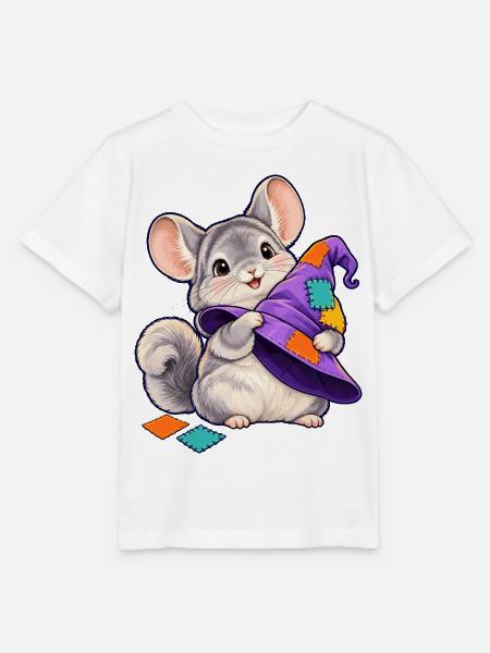 Patchwork-Maus mit bunter Kapuze - Stanley/Stella Kinder T-Shirt MINI CREATOR  - Weiß