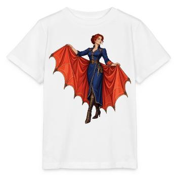 Vampir-Diva mit roten Flügeln - Stanley/Stella Kinder T-Shirt MINI CREATOR  - Weiß - Vorne - Maike (125cm)