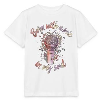 Vocalist Born With A Mic In My Soul Vocal Coach - Stanley/Stella Kinder T-Shirt MINI CREATOR  - Weiß - Vorne - Maike (125cm)