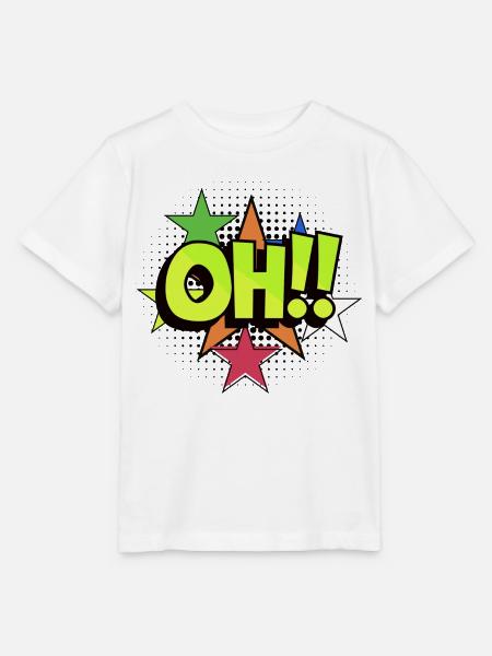 OH Pop Art Burst Neon Stars - Stanley/Stella Kinder T-Shirt MINI CREATOR  - Weiß